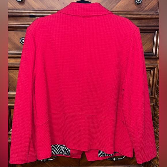 Chico's Women's Waffle Knit Textured Asymmetric Zipper Moto Jacket - Picture 2 of 4